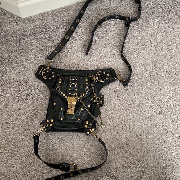 Steampunk Vegan Leather Pack Holster Bag Satchel - Picture 2 of 10